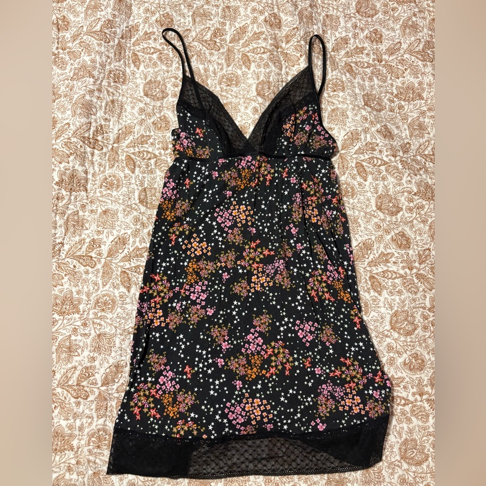 Victoria's Secret Black Floral Chemise